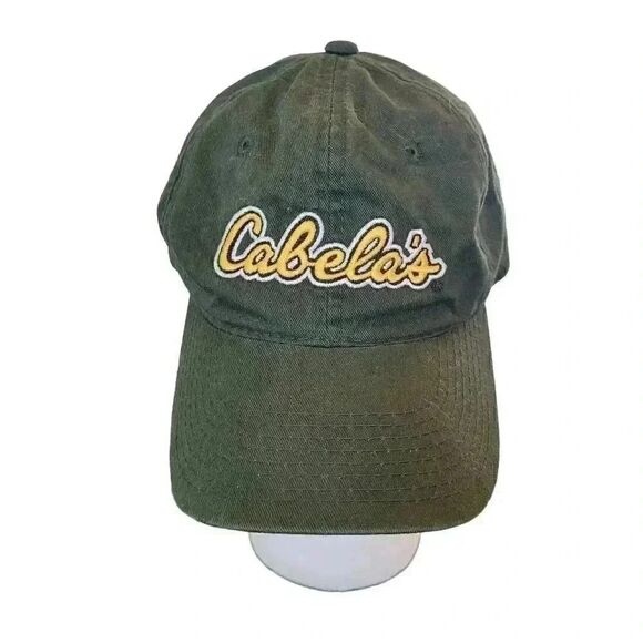 Cabela's Men's Hunter Green Canvas w Logo Embroidered Adj Baseball Cap - Picture 2 of 8